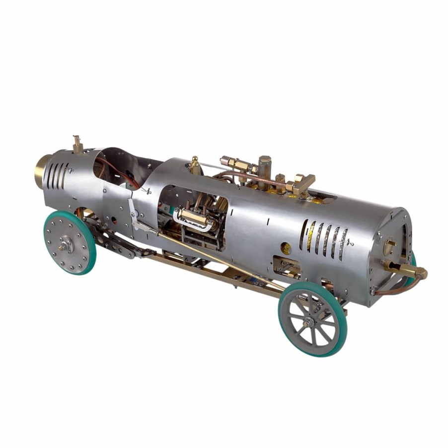 Model Engine * | Enginediy 1/10 Rc Rear-Drive Steam Vehicle Model Mini V4 Steam Engine With Gearbox And Boiler