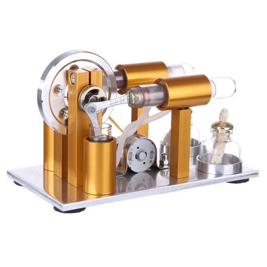 Stem Model * | Enginediy Two-Cylinder Stirling Engine Model Physics Experiment Generator Model