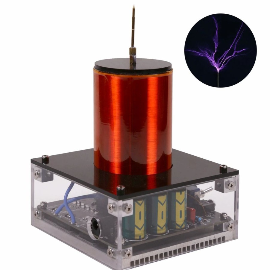 Stem Model * | Enginediy Musical Tesla Coil Mini Double E Class Sstc Wire Connection Plasma Speaker