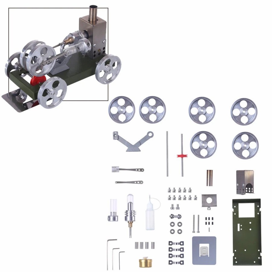 Model Engine * | Enginediy Stirling Engine Car Model Set Engine Diy Assembly Kit Physical Experiment Toy