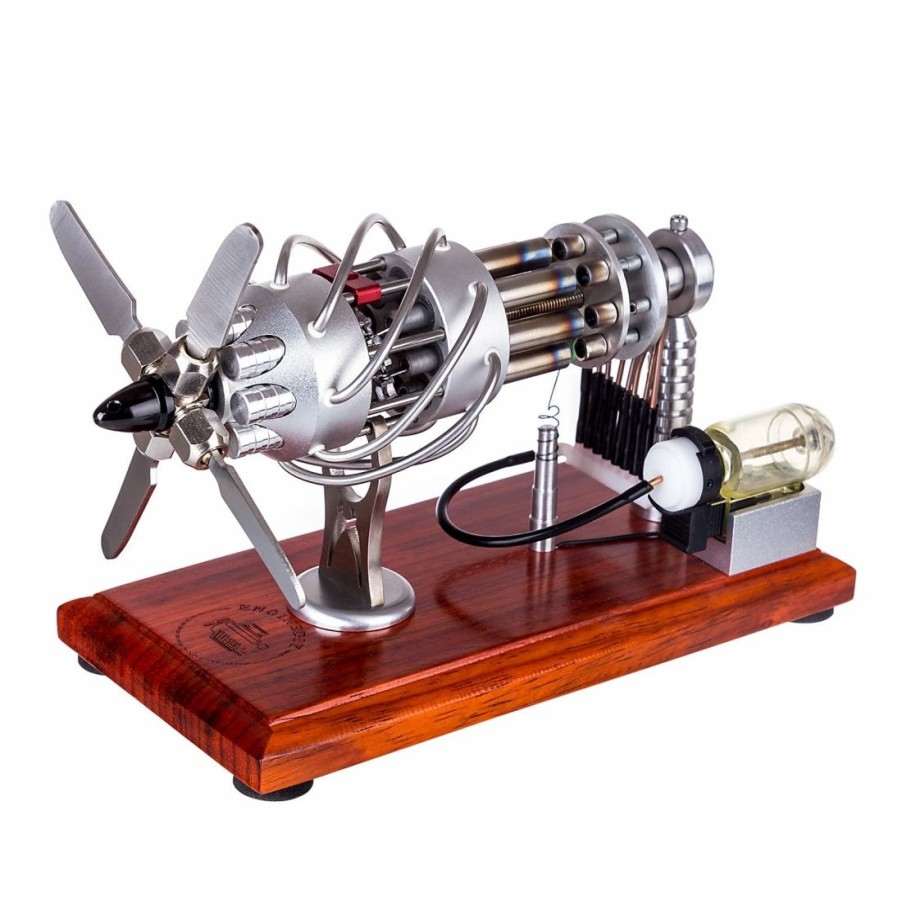 Stem Model * | Enginediy 16 Cylinder Swash Plate Stirling Engine Generator Model With Voltage Digital Display Meter And Led