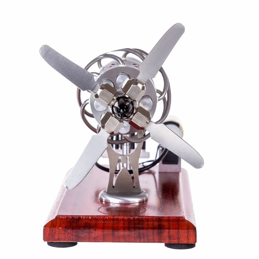 Stem Model * | Enginediy 16 Cylinder Swash Plate Stirling Engine Generator Model With Voltage Digital Display Meter And Led