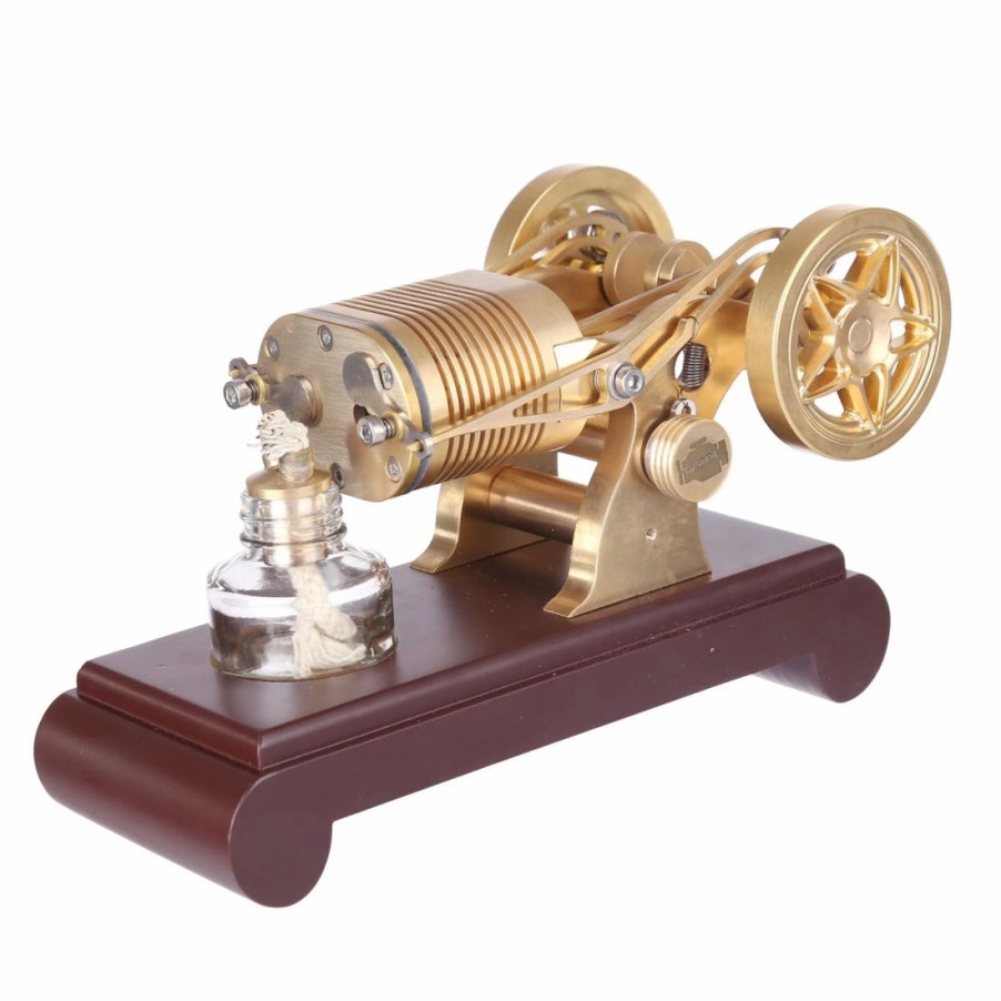 Model Engine * | Engine Diy Enjomor 2 Cylinder Stirling Engine Model Kit Vacuum Engine Flame Licker Engine Flame Vacuum Engine Suction Fire Engine Model