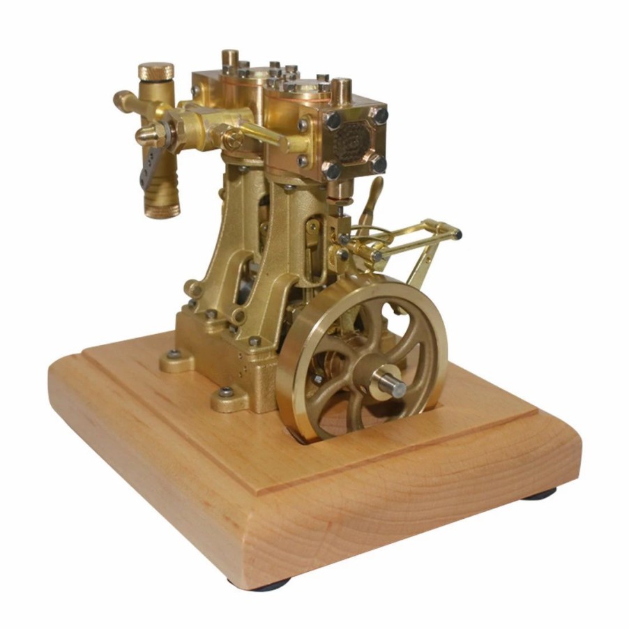 Model Engine * | Enginediy M30B 3.7Cc Mini Retro Vertical Double-Cylinder Reciprocating Double-Acting Steam Engine Model Toys