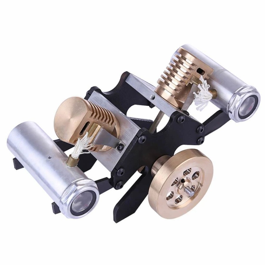 Model Engine * | Enginediy Vacuum Engine V-Shape 2 Cylinder Flame Eater Engine Kit Creative Gifts For Collection