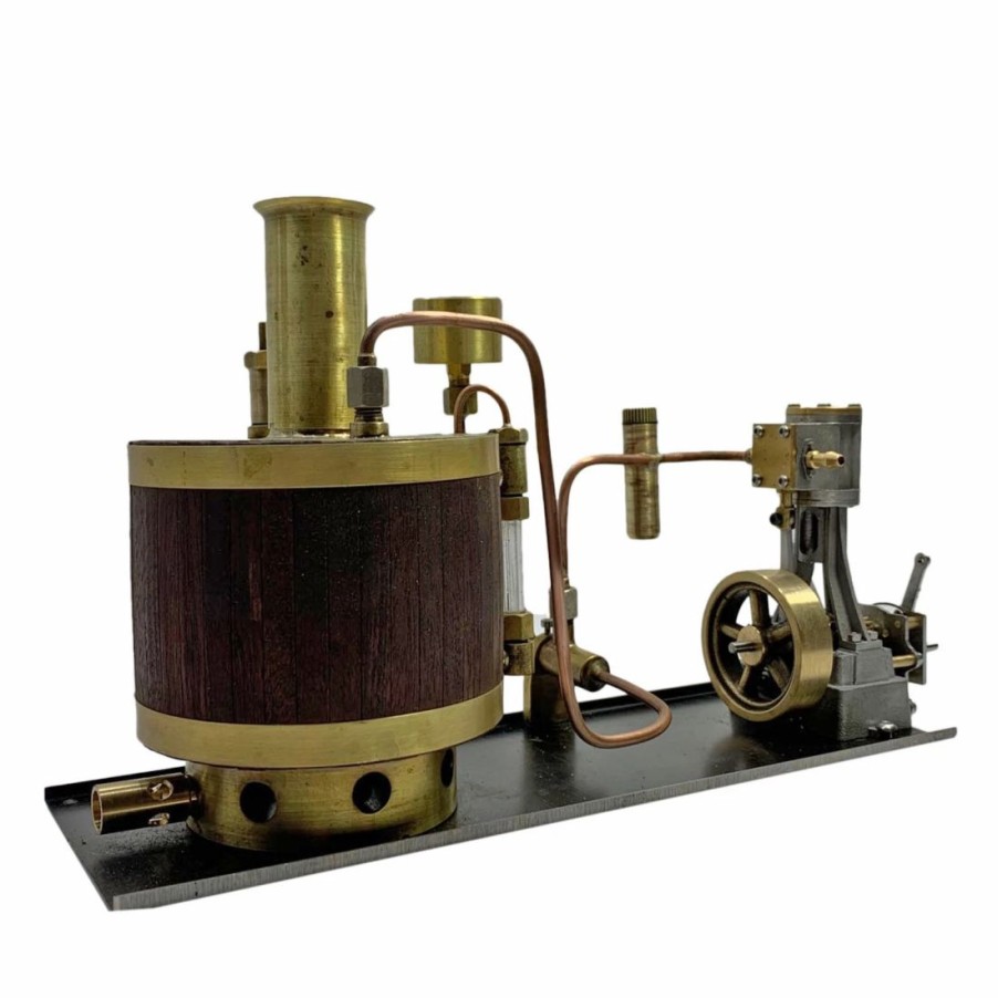 Model Engine * | Engine Diy Mini Single-Cylinder Steam Engine Set With Gearbox Boiler For 50-100Cm Model Ship