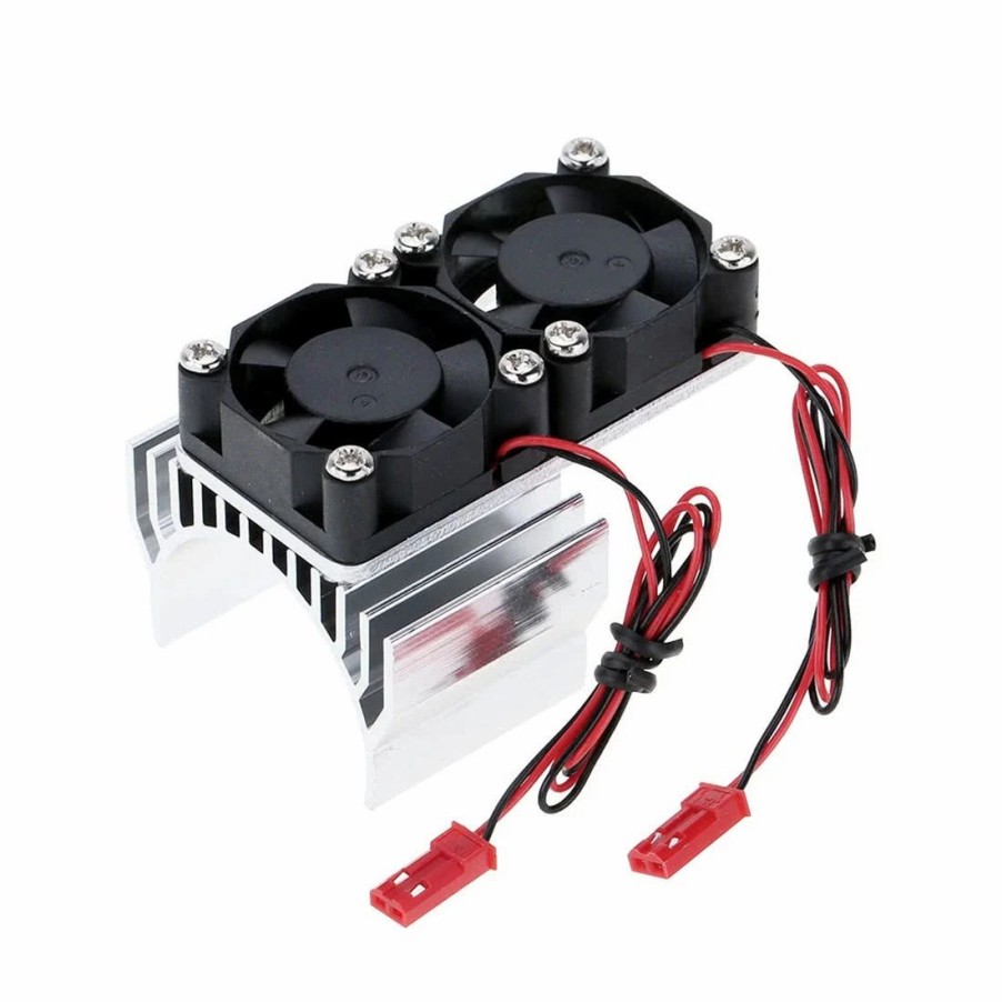 Accessories * | Engine Diy Motor Heat Sink With 2 Cooling Fans For Hsp 1/10 Rc Car 540/550 3650 Motor