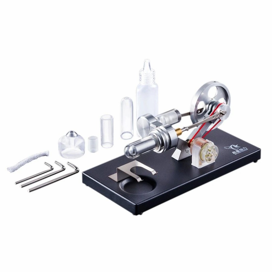 Stem Model * | Enginediy 4 Led Light Stirling Engine Model Hot Air Stirling Engine Generator For Gift Collection