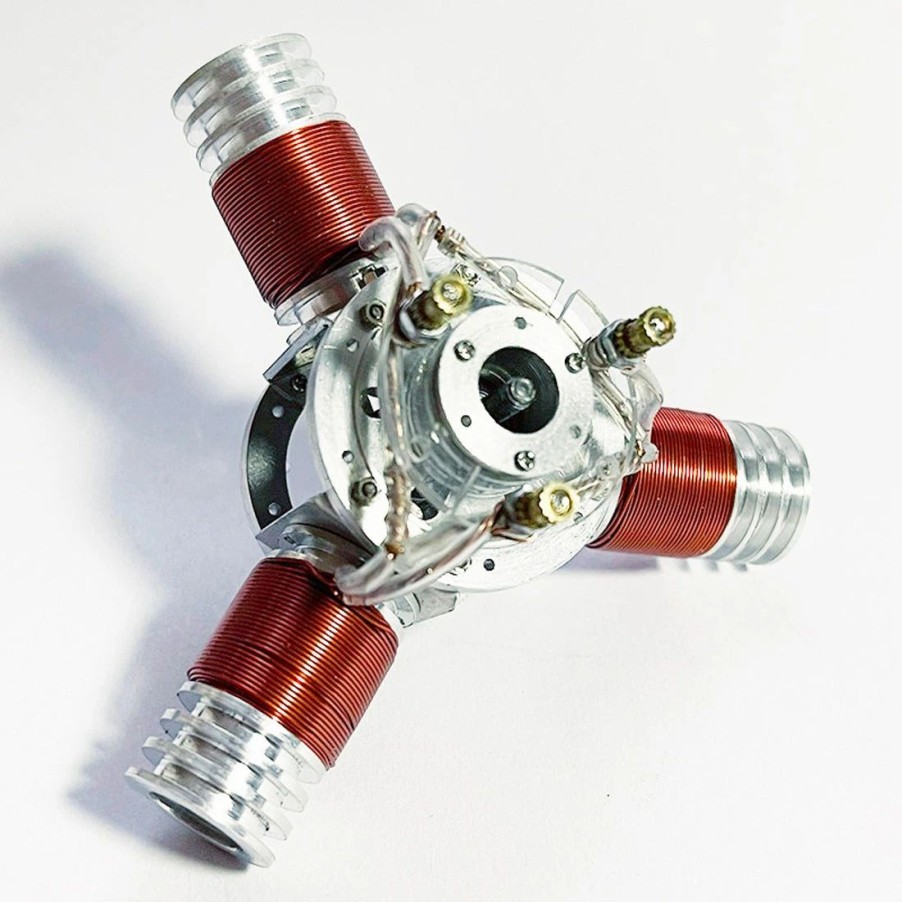 Stem Model * | Enginediy 3-Cylinder Electromagnetic Engine Brushless Motor Metal Miniature Star Model With 6-12V