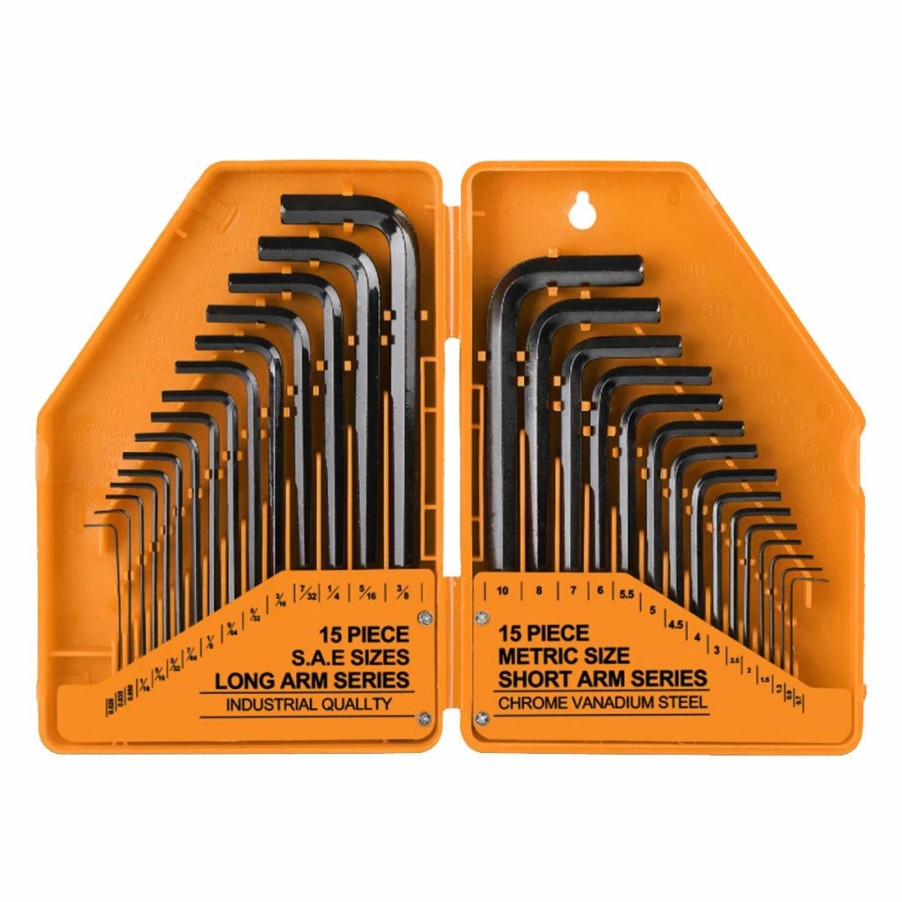 Accessories * | Enginediy 30 In 1 Metric Imperial Hex Key Wrench Set Diy Tools Kit