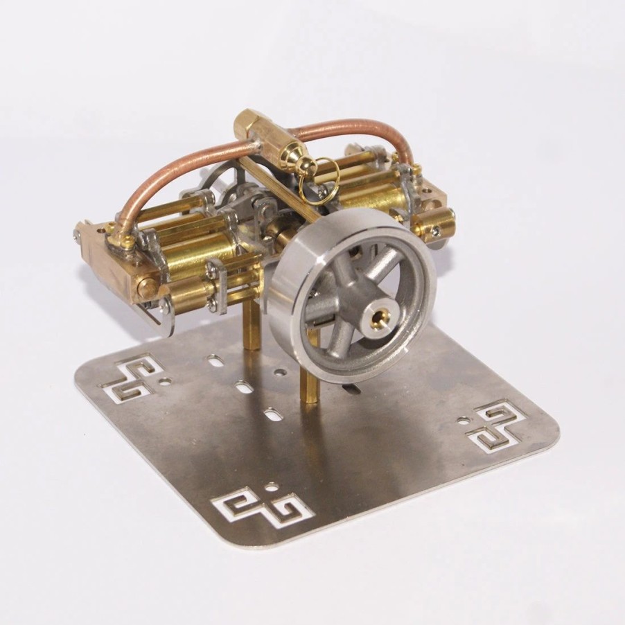 Model Engine * | Mini 4 Cylinders Horizontally Opposed Steam Engine Model Without Boiler For Model Ship Gift Collection Enginediy