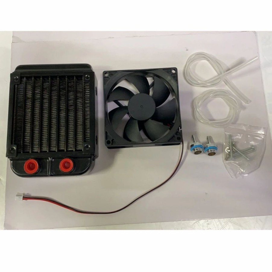 Accessories * | Engine Diy Water Cooled Radiator Cooling Fan Kit For 32Cc Inline Four Cylinder Water Cooled Gasoline Engine