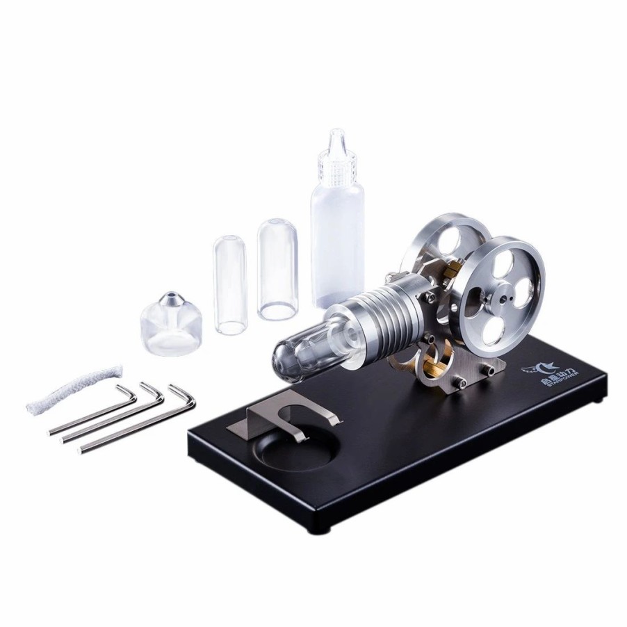 Model Engine * | Enginediy Stirling Engine Diy Manson Engine Model Set With Metal Baseplate Toy For Children