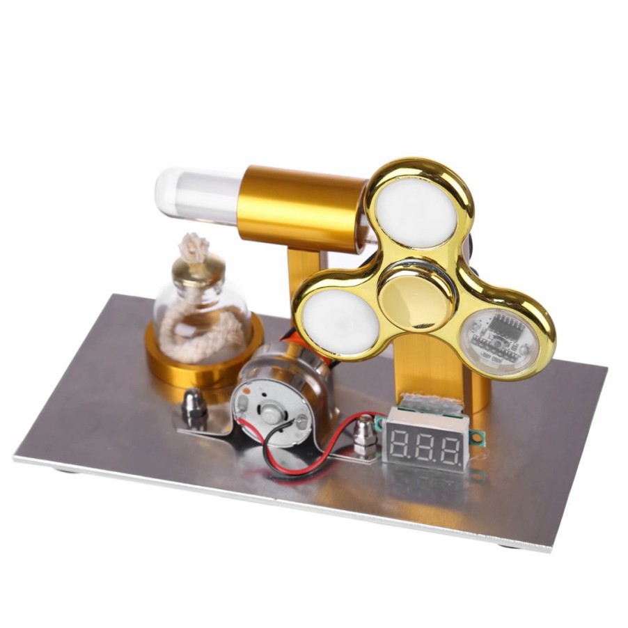 Stem Model * | Enginediy Enjomor L-Shaped Stirling Engine Model With Bulb, Gyroscopes And Voltage Digital Display Meter Stem Toy