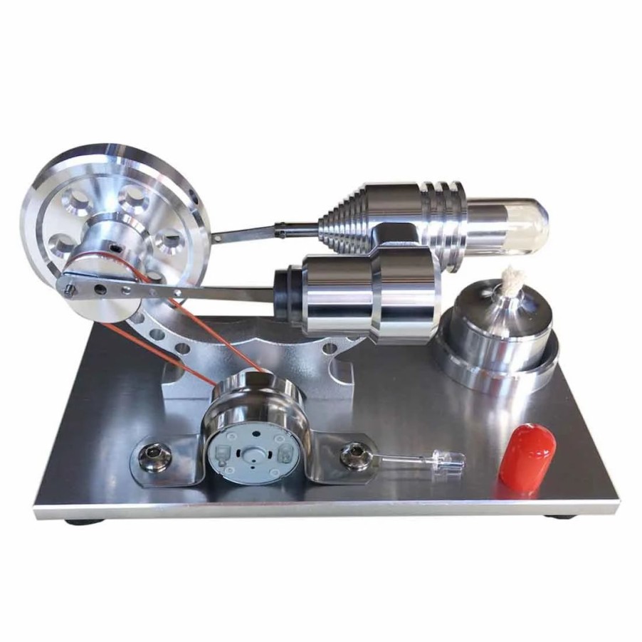 Model Engine * | Engine Diy Stirling Engine Model With Led Metal Science Experiment Kit