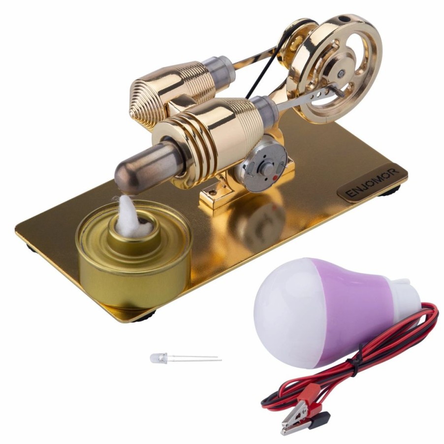 Model Engine * | Stirling Engine With Electric Generator Single Cylinder Sterling Engine Model Toy Enginediy