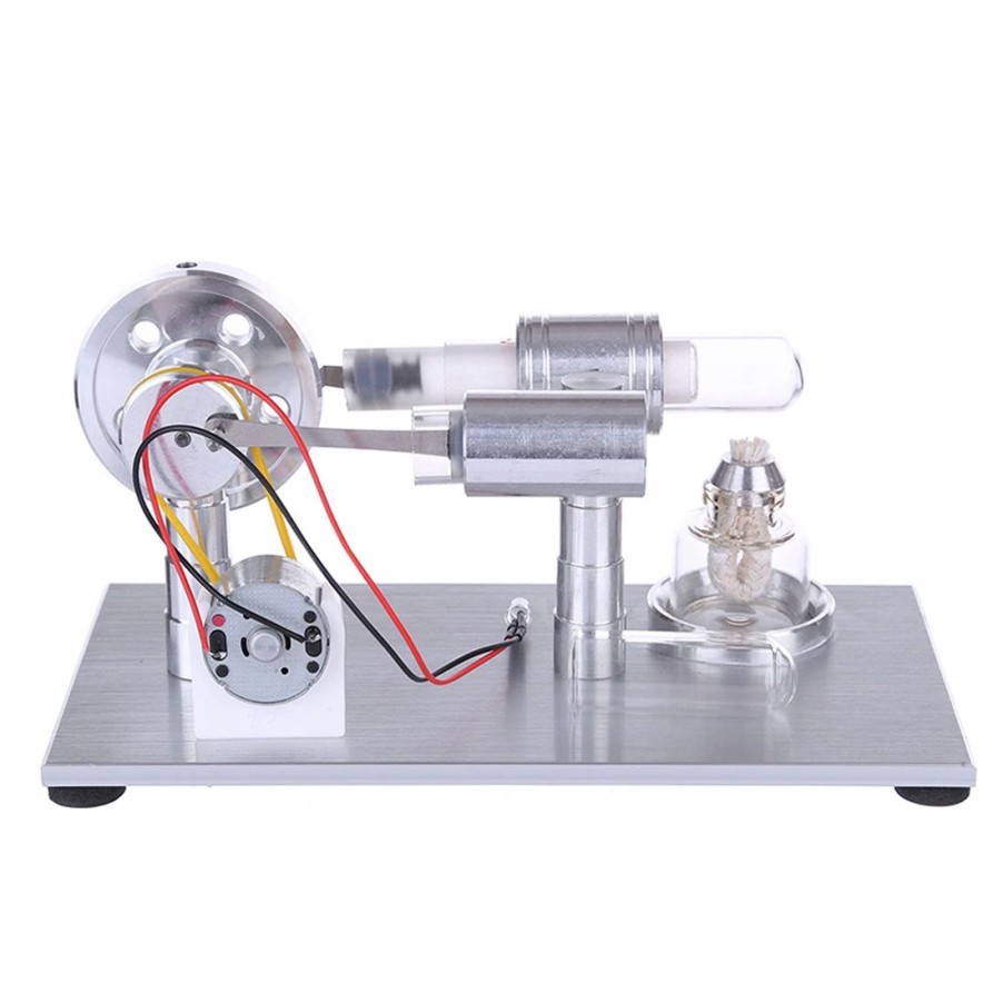 Model Engine * | Stirling Engine Kit Single Cylinder External Combustion Stirling Engine Model With Electricity Generator Led Enginediy