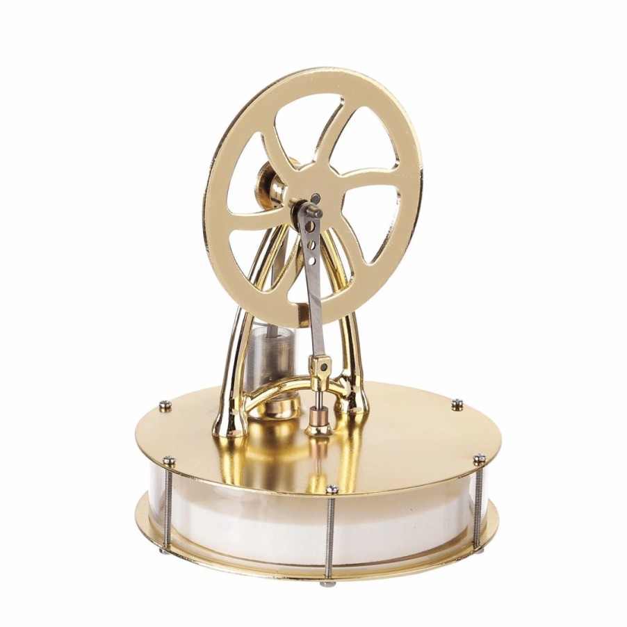 Model Engine * | Engine Diy Low Temperature Differential Stirling Engine Model Science Experiment Educational Toy Golden