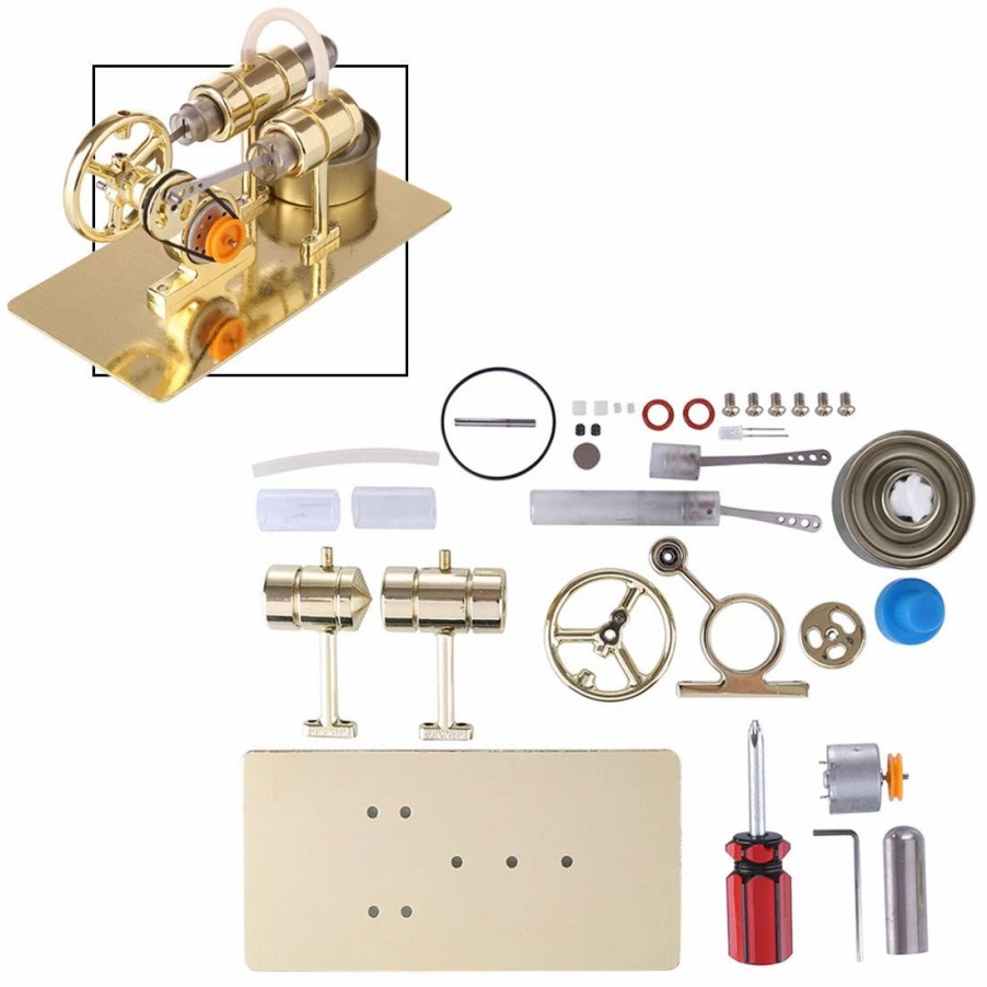 Model Engine * | Enginediy Stirling Engine Generator Model Diy Assembly Kit Physical Experiment