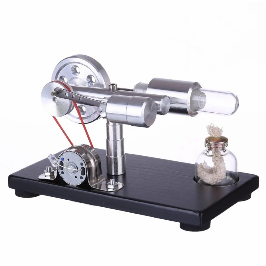 Stem Model * | Enginediy Enjomor -Shape Stirling Engine Generator Model With Led Light And Voltage Digital Display Meter Stem Toy