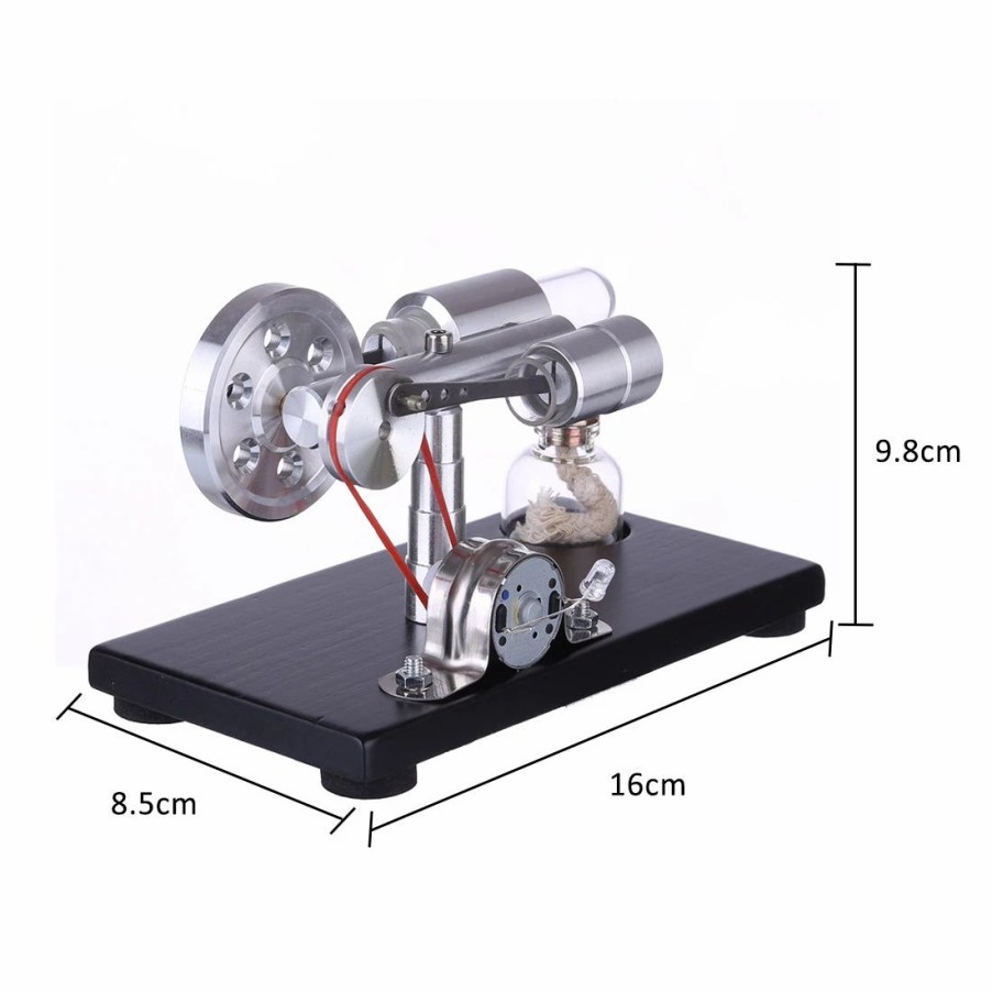 Stem Model * | Enginediy Enjomor -Shape Stirling Engine Generator Model With Led Light And Voltage Digital Display Meter Stem Toy