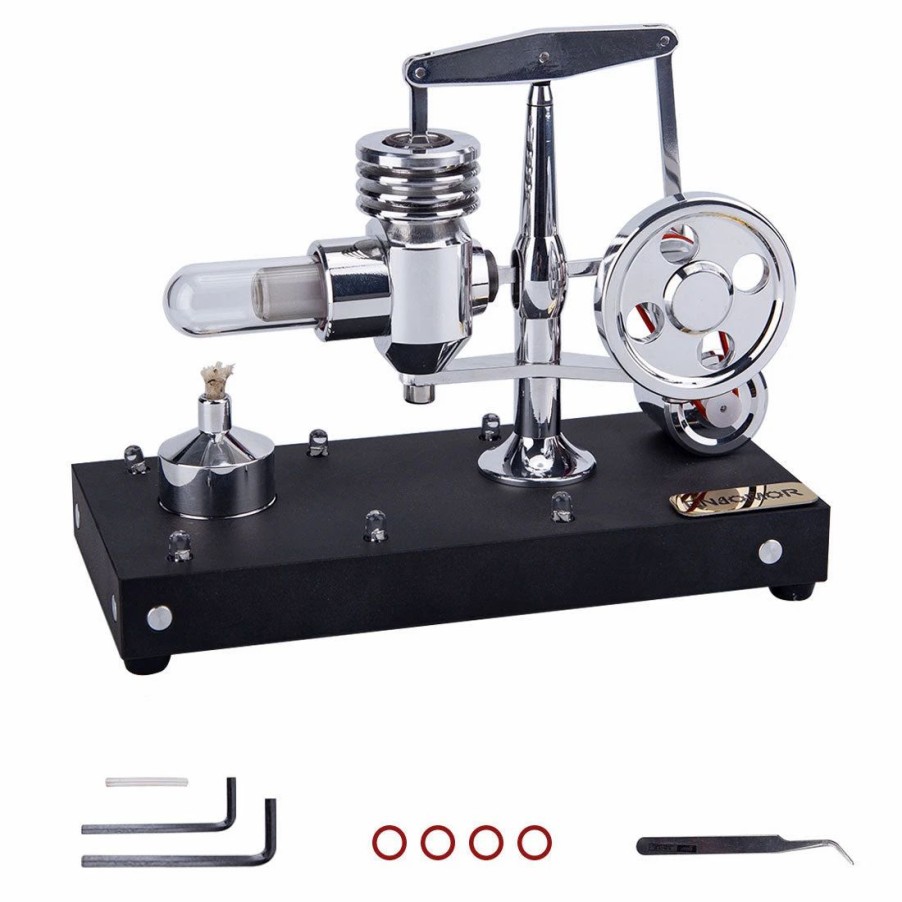 Model Engine * | Enjomor Metal Balance Hot-Air Stirling Engine Model With Led Lighting Set Educational Toys Ideal Engine Model Gift For Your Kids-Enginediy