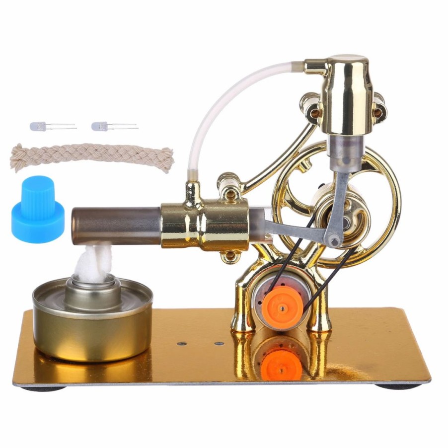 Model Engine * | Enginediy L-Type Single-Cylinder Stirling Engine Generator Model With Led Diode Science Experiment Teaching Model Toy Collection