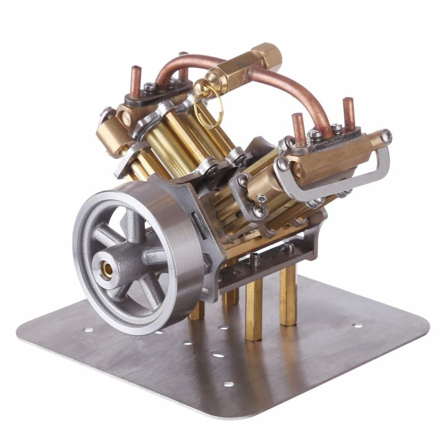 Model Engine * | Enginediy Mini V4 Steam Engine Miniature Steam Engine Model Without Boiler