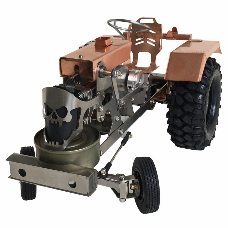 Model Engine * | Enginediy Stirling Engine Agricultural Tractor Model Hot Air Stirling Engine Toy With Movable Skull Head