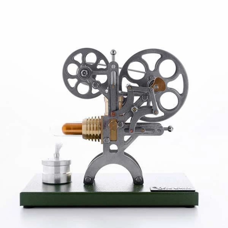 Model Engine * | Stirling Engine Kit Retro Film Projector Engine Motor Model With Metal Base Enginediy