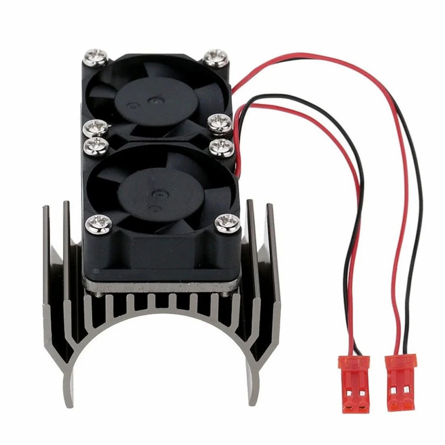 Accessories * | Engine Diy Motor Heat Sink With 2 Cooling Fans For 1/10 Hsp Rc Car 540/550 3650 Motor