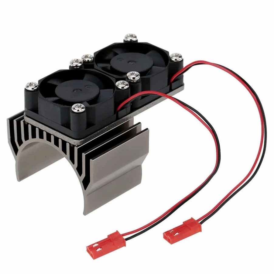 Accessories * | Engine Diy Motor Heat Sink With 2 Cooling Fans For 1/10 Hsp Rc Car 540/550 3650 Motor