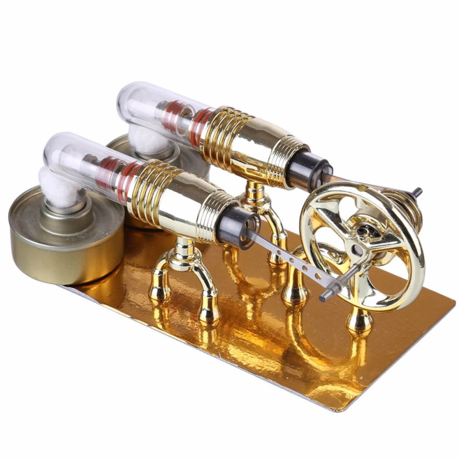 Model Engine * | Enginediy Enjomor 2 Cylinder Stirling Engine Model Stem Toy