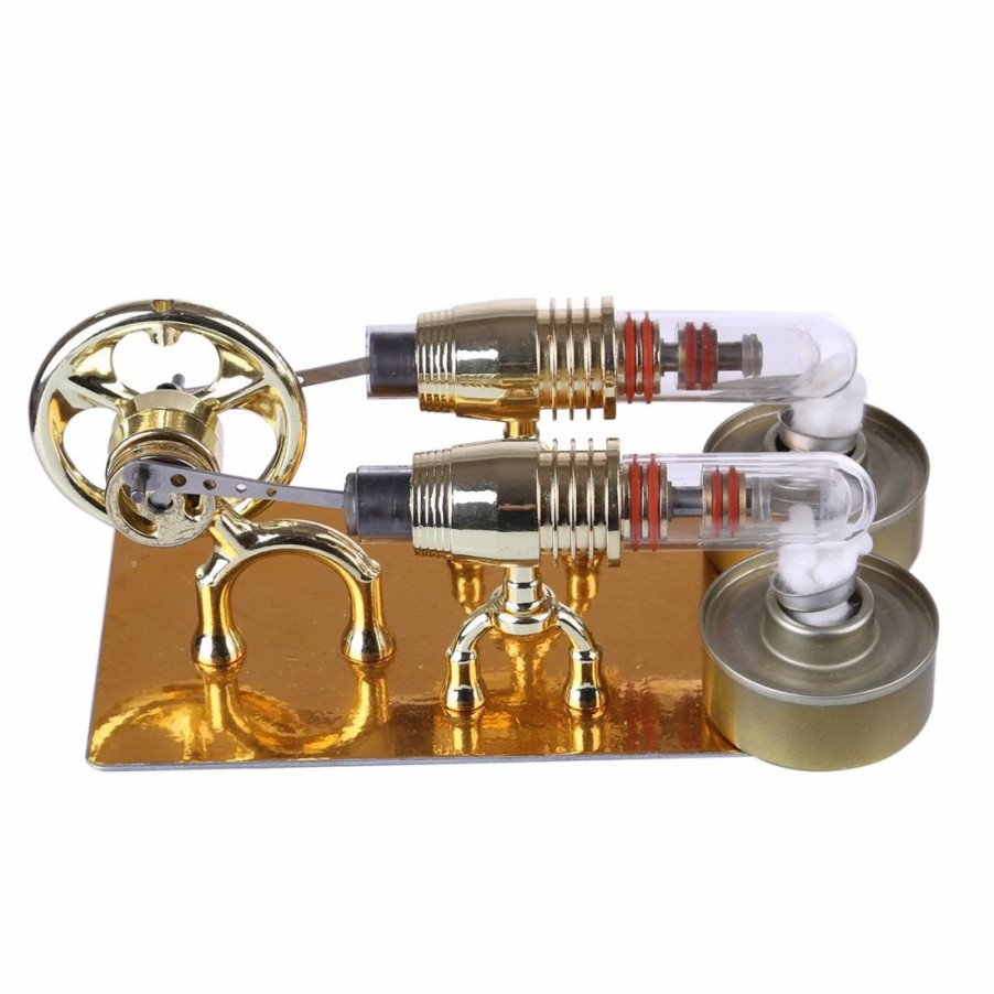 Model Engine * | Enginediy Enjomor 2 Cylinder Stirling Engine Model Stem Toy