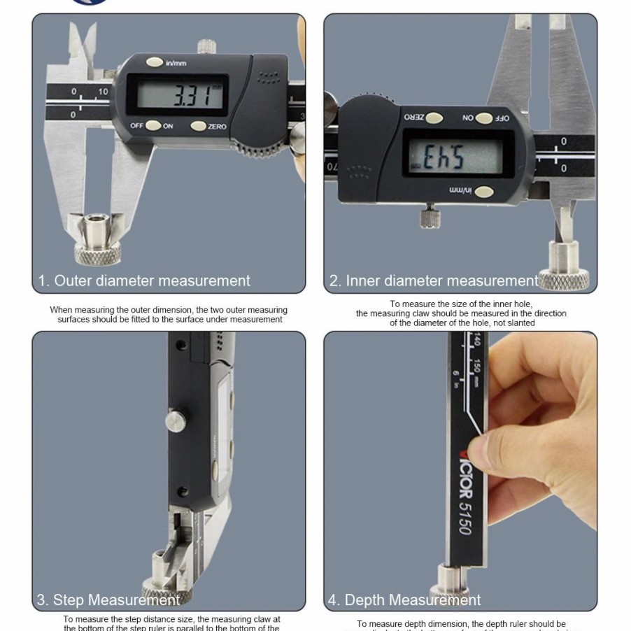 Accessories * | Engine Diy 200Mm High-Precision Digital Vernier Caliper Measuring Instrument