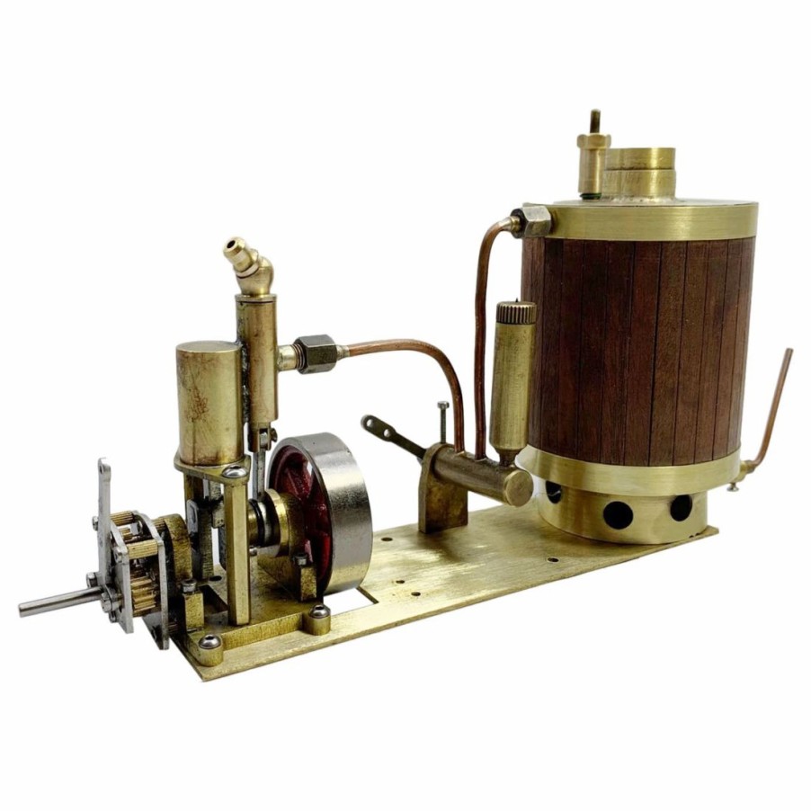 Model Engine * | Engine Diy Mini Single-Cylinder Steam Engine Set With Gearbox Boiler For Model Ship Within 50Cm