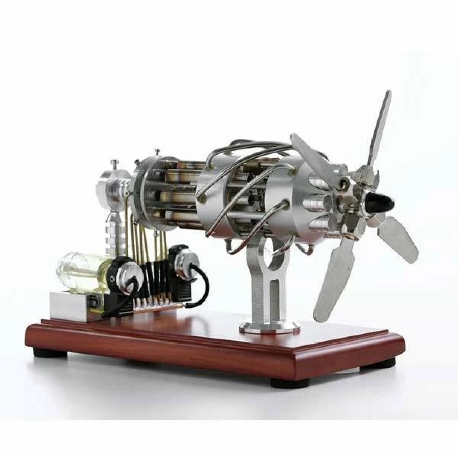 Model Engine * | Enginediy 16 Cylinder Stirling Engine Double Tank Gas Powered Motor Stirling Engine Model Toy