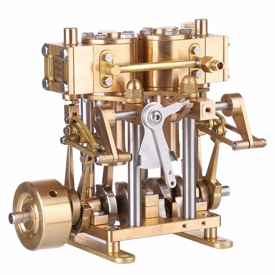 Model Engine * | Enginediy 2 Cylinder Marine Steam Engine Reciprocating All Copper Steam Engine Gift Collection