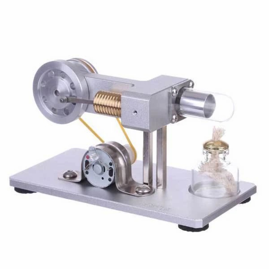 Stem Model * | Engine Diy Mini Hot Air Stirling Engine Motor Model Physics Experiment Educational Toy Kit With Led Light