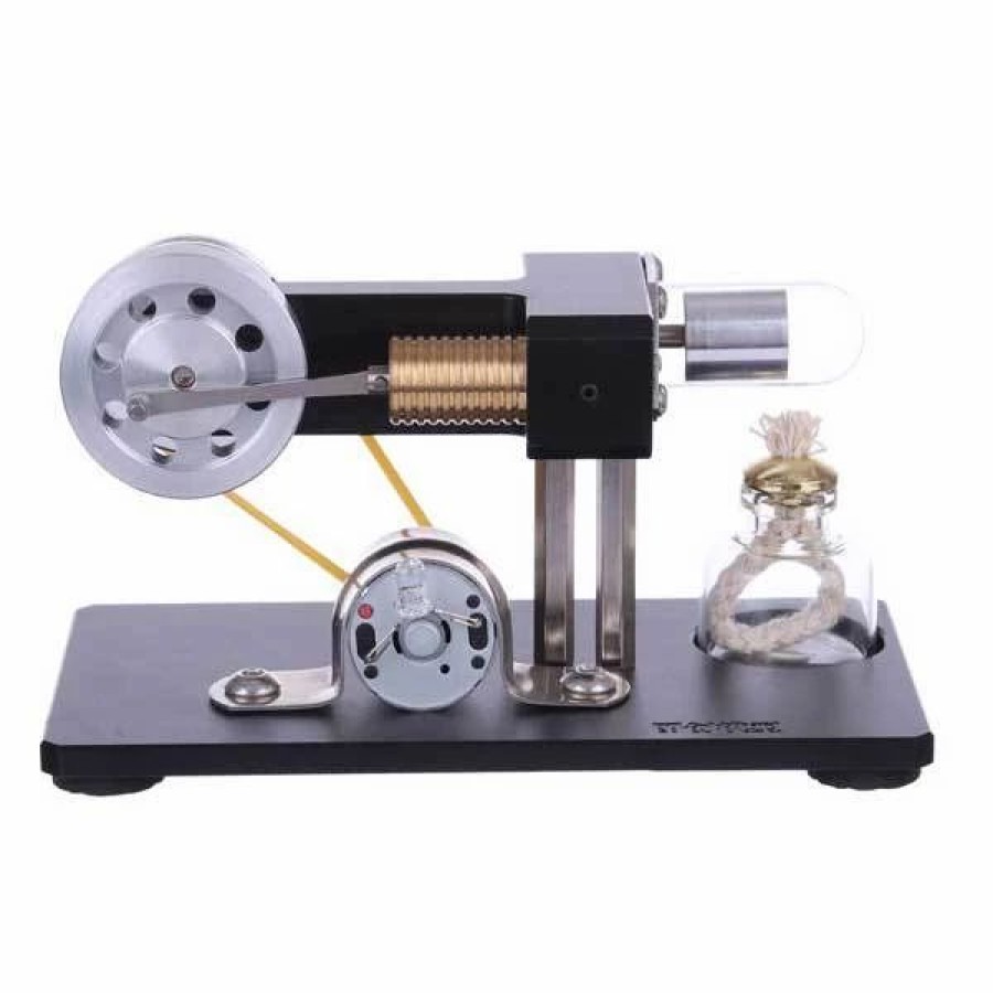 Stem Model * | Engine Diy Mini Hot Air Stirling Engine Motor Model Physics Experiment Educational Toy Kit With Led Light