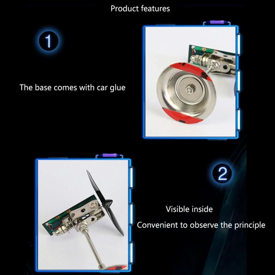 Stem Model * | Enginediy Stark 2 Blades Vehicle-Mounted Solar Windmill Motor Solar Toy Scientific Physics Toy