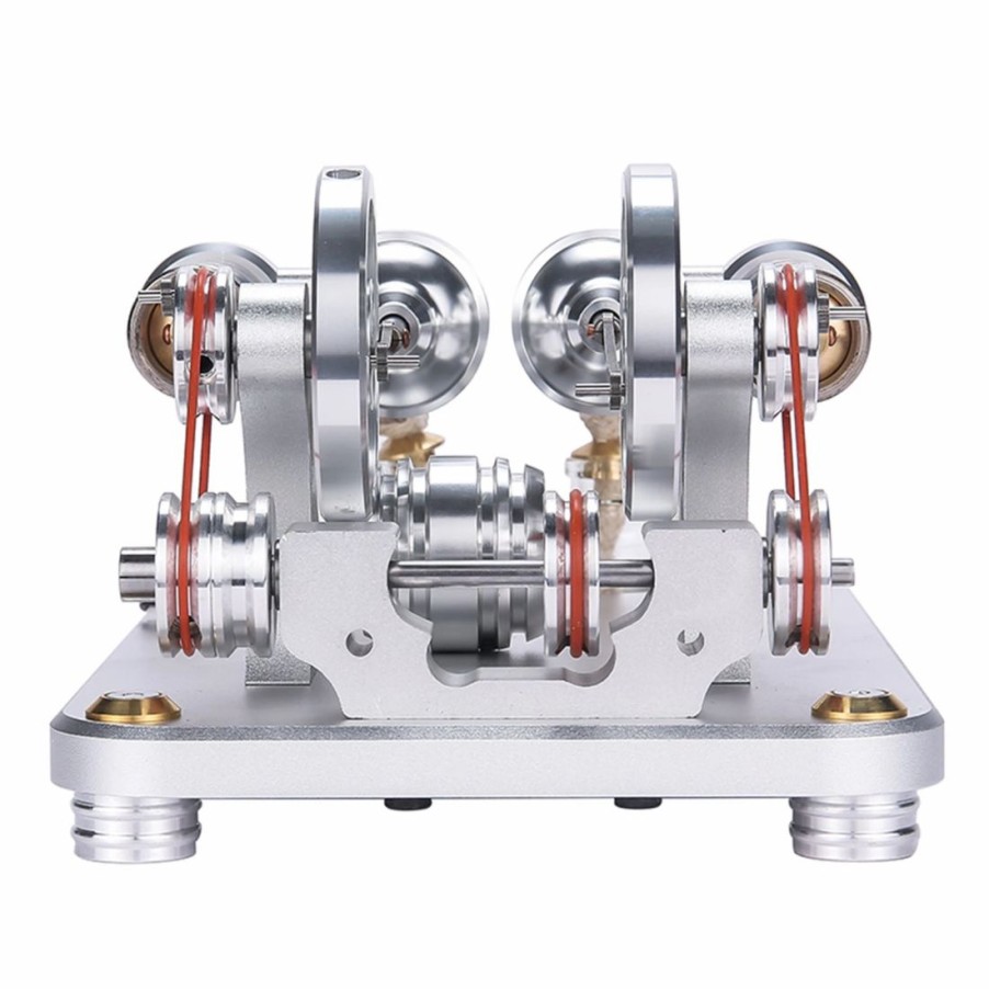 Stem Model * | Enginediy Enjomor 2 Cylinder Stirling Engine Model Generator Model With Voltage Meter And Led Lamp Bead Stem Toy