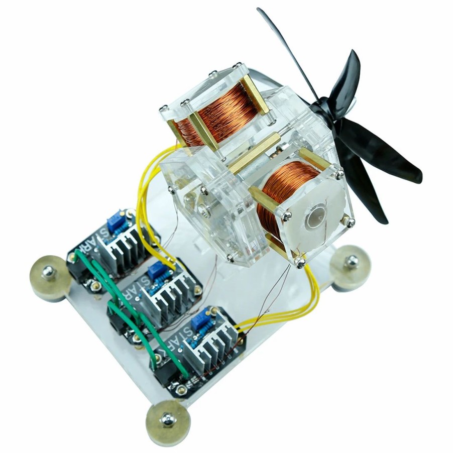 Stem Model * | Engine Diy Stark 12V 6W Brushless Motor Hall Sensor Electric Machine Triple Coil Fan Blade High Speed Diy Physical Model With Booster Line