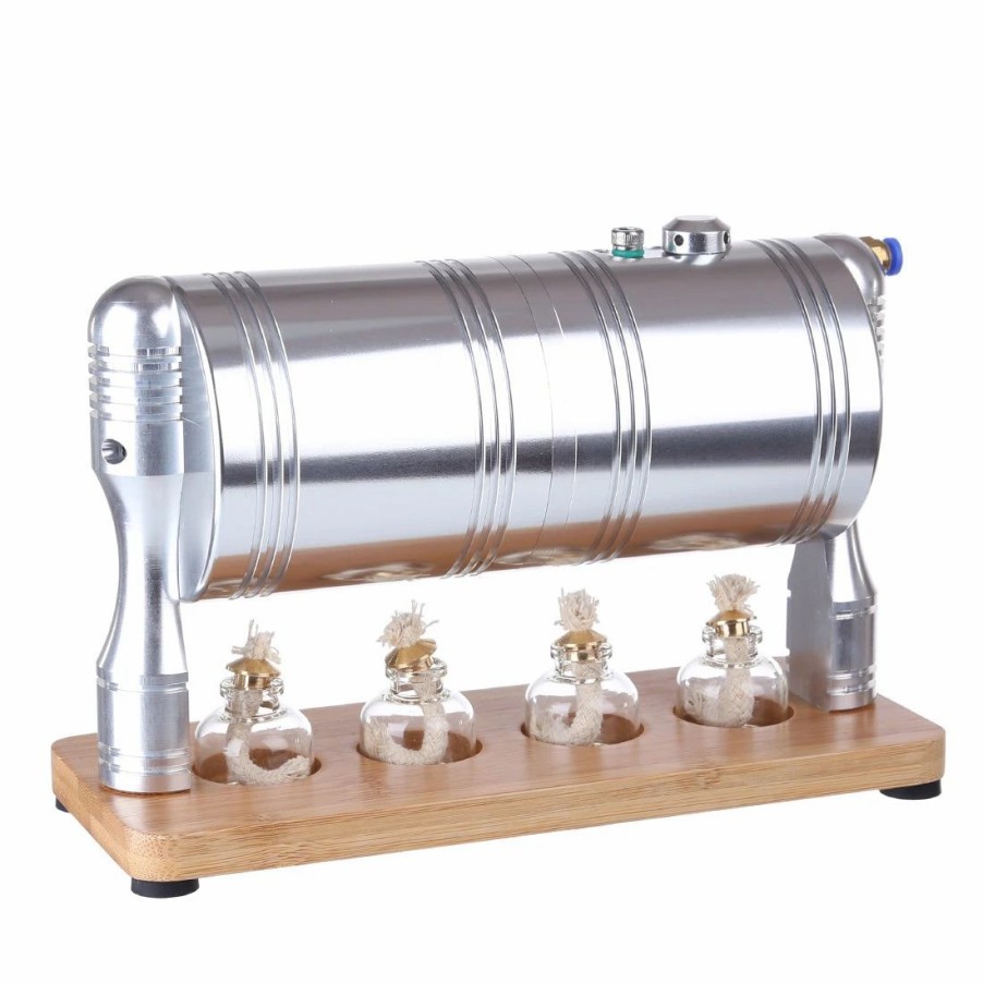 Model Engine * | Enginediy Steam Engine Model Kit Full Metal Steam Generator Steam Heating Boiler With 4 Alcohol Lamps