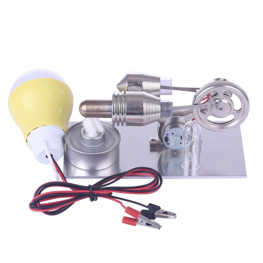 Stem Model * | Engine Diy Stirling Engine With Generator And Bulb Stirling Motor Model Science Toy