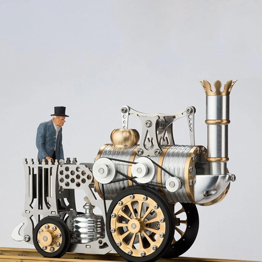 Model Engine * | Enginediy Stirling Engine Steam Train Model Diy Assembly Metal Mechanical Crafts (No Track )—Running Version