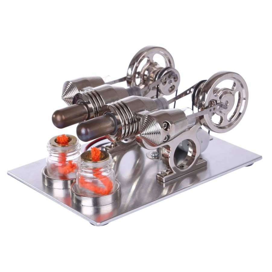 Model Engine * | Enginediy Enjomor Stirling Engine Model Generator With Bulb And Voltage Digital Display Meter Stem Toy