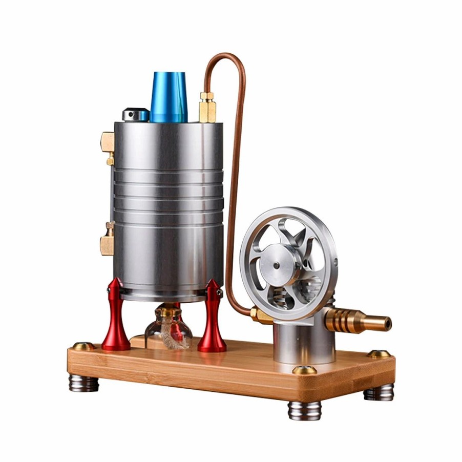 Model Engine * | Enginediy Retro All-Metal Vertical Steam Engine Model With Base, Boiler And Alcohol Lamp