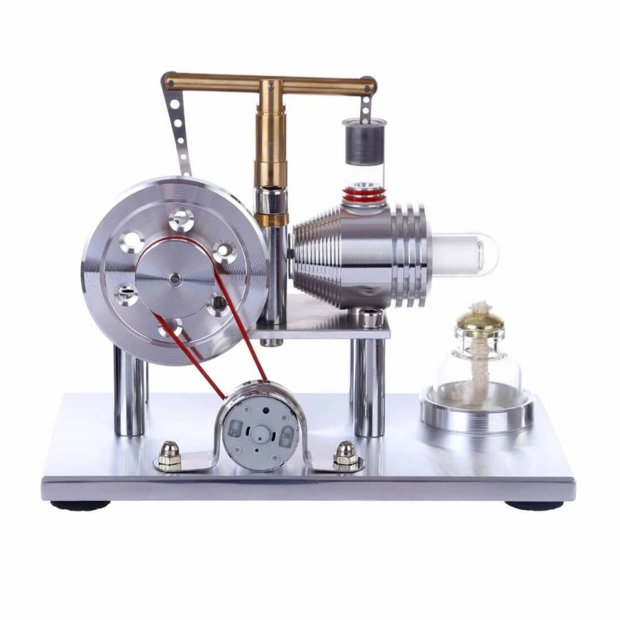 Model Engine * | Stirling Engine Kit Hot Air Stirling Engine Electricity Generator With Colorful Led Enginediy