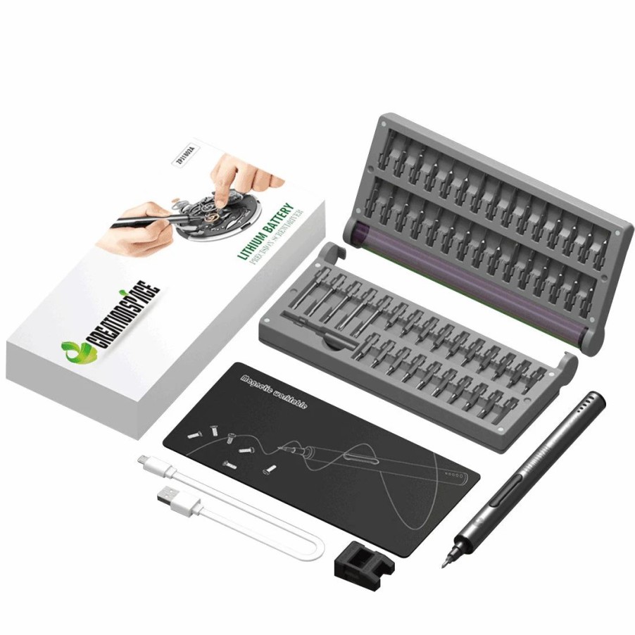 Accessories * | Enginediy Mini Precision Electric Screwdriver Diy Tools Set With Led Light For Models & Electronics (Frosted)